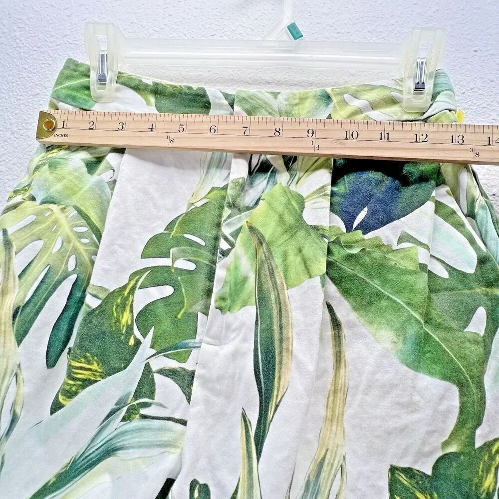 Gianni Bini green women Palm Print short hawaiia island  vacation pockets Size 4 - Picture 5 of 10